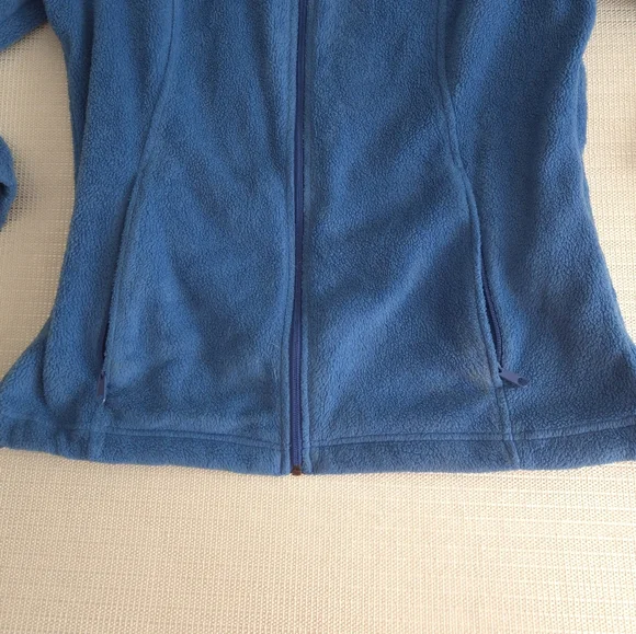 Columbia Fleece Jacket Women's Large Blue Full Zip Sweater Mock Neck - Picture 2 of 8